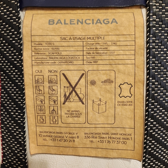 AUTHENTIC BALENCIAGA Scaffold Leather Tote Bag, Multi - Picture 3 of 16